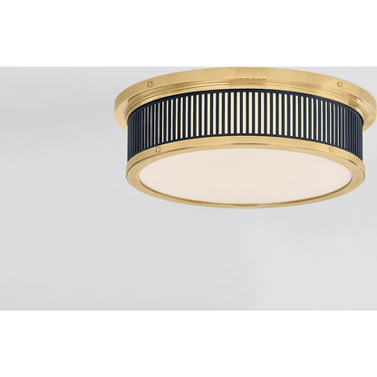 Ashdown Round Flush Mount by Hudson Valley. Made from brass in a unique style.