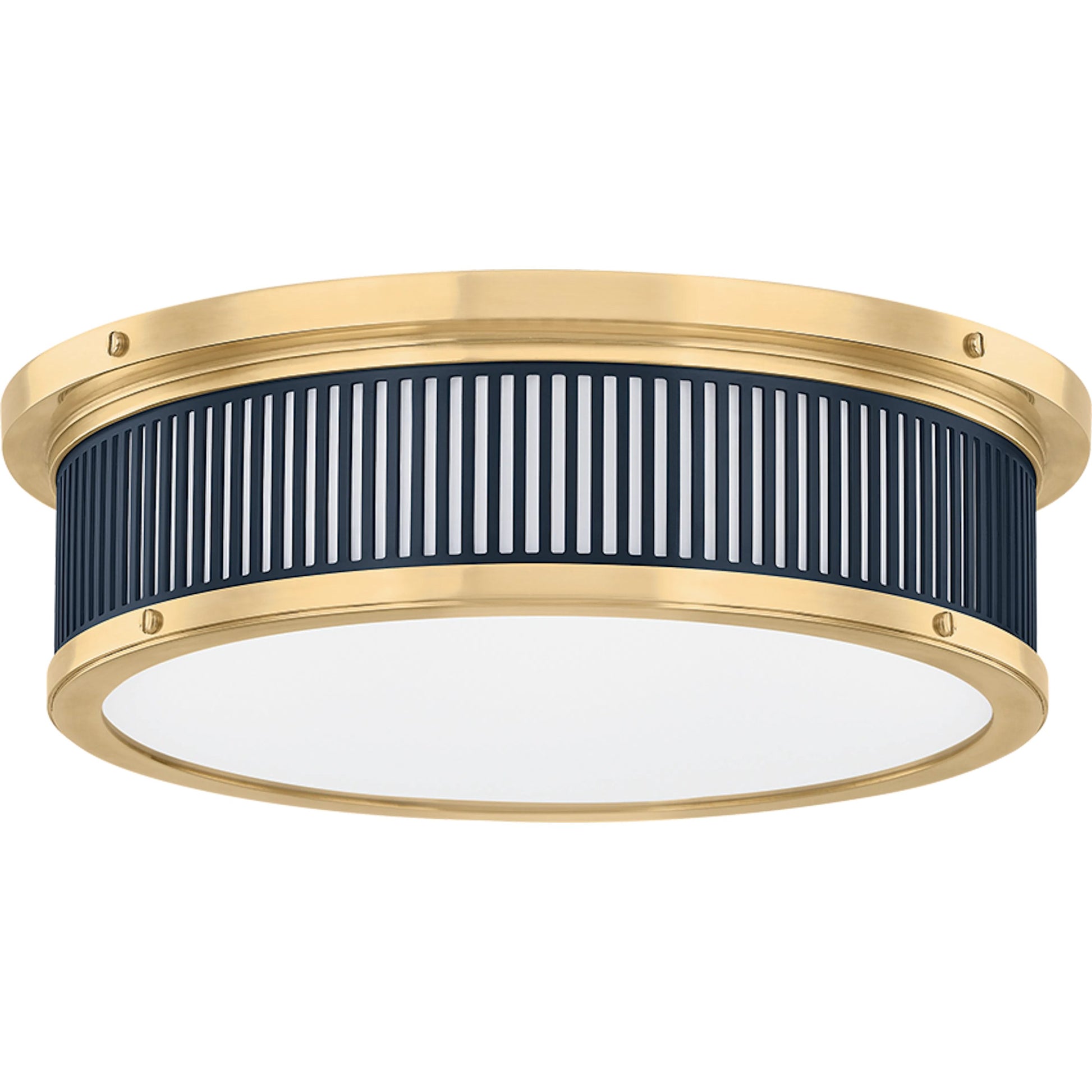 Ashdown Round Flush Mount by Hudson Valley. Made from brass in a eclectic & global style.