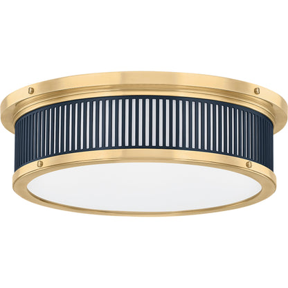 Ashdown Round Flush Mount by Hudson Valley. Made from brass in a eclectic & global style.