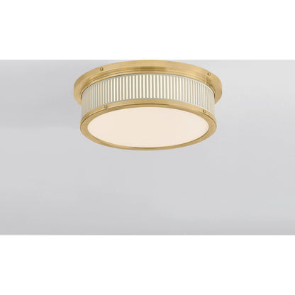 Ashdown Round Flush Mount by Hudson Valley. Made from brass in a eclectic & global style.