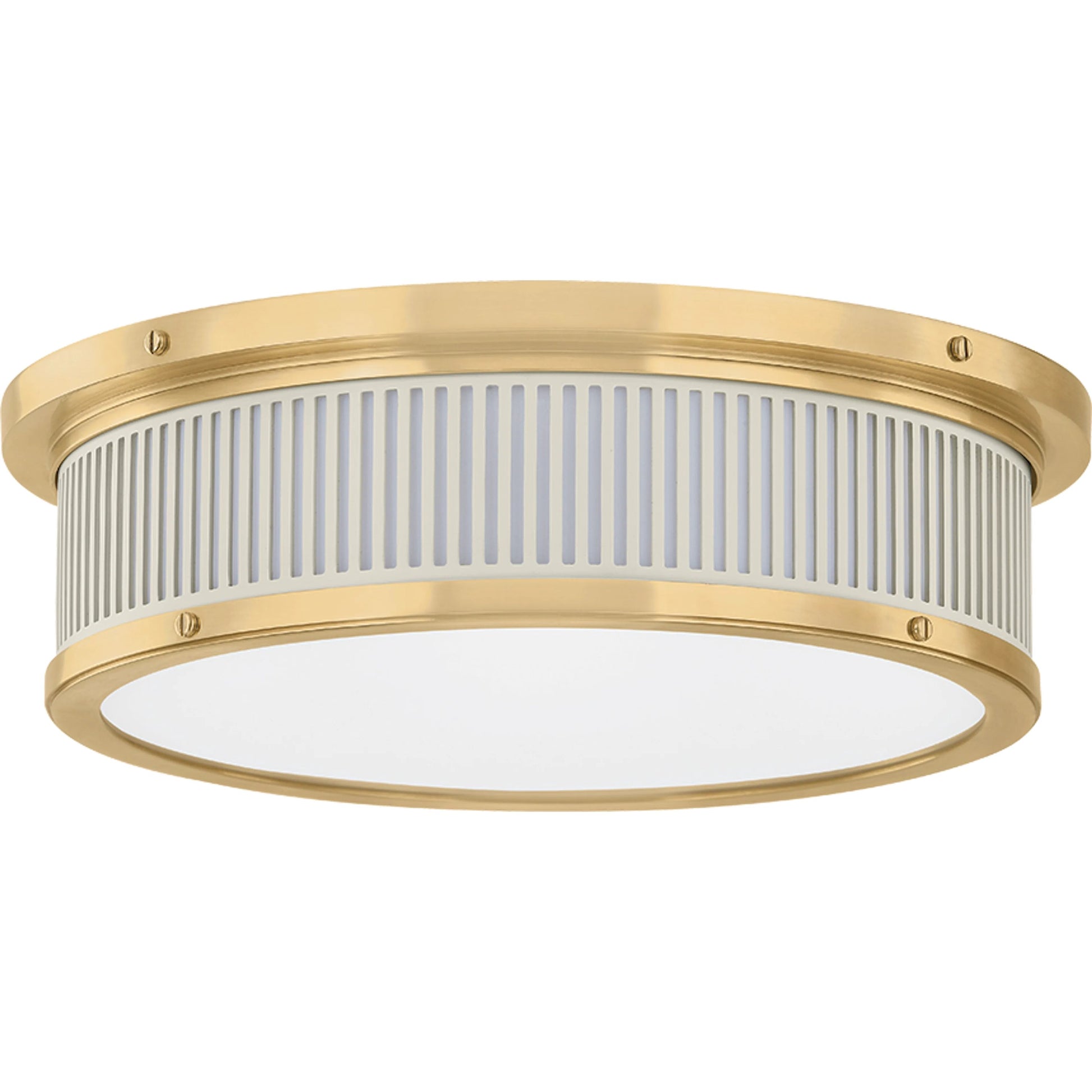 Ashdown Round Flush Mount by Hudson Valley. Made from brass in a eclectic & global style.