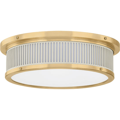 Ashdown Round Flush Mount by Hudson Valley. Made from brass in a eclectic & global style.