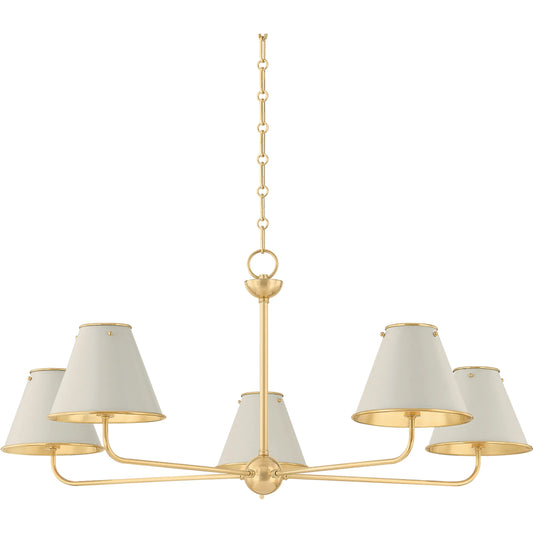 Burghley Chandelier by Hudson Valley. Made from brass in a unique style.