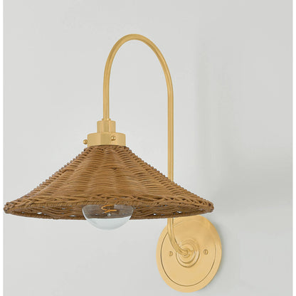 Kensington Wall Sconce by Hudson Valley in aged brass. Made from brass in a rustic style.