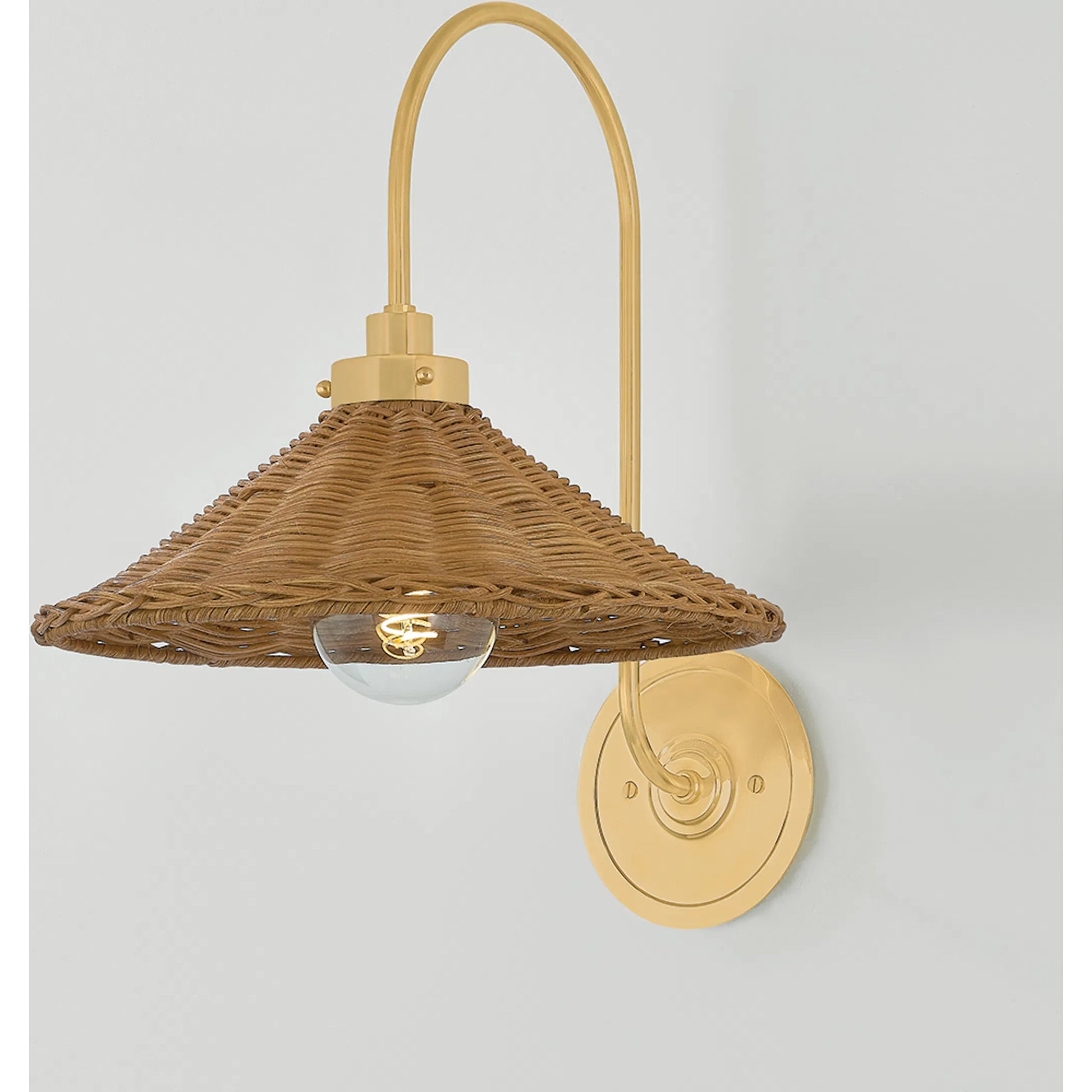 Kensington Wall Sconce by Hudson Valley in aged brass. Made from brass in a rustic style.