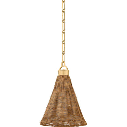 Kensington Pendant by Hudson Valley in aged brass. Made from brass in a rustic style.