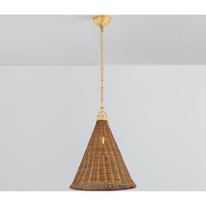 Kensington Pendant by Hudson Valley in aged brass. Made from brass in a rustic style.