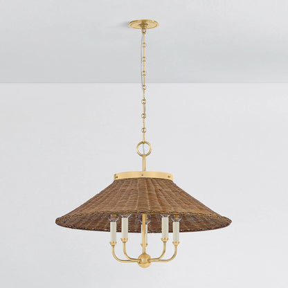 Kensington Chandelier by Hudson Valley in aged brass. Made from brass in a rustic style.