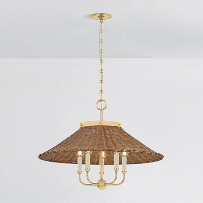 Kensington Chandelier by Hudson Valley in aged brass. Made from brass in a rustic style.