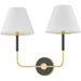 Wedgewood Double Wall Sconce by Hudson Valley. Made from brass in a unique style.