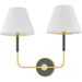 Wedgewood Double Wall Sconce by Hudson Valley. Made from brass in a traditional style.