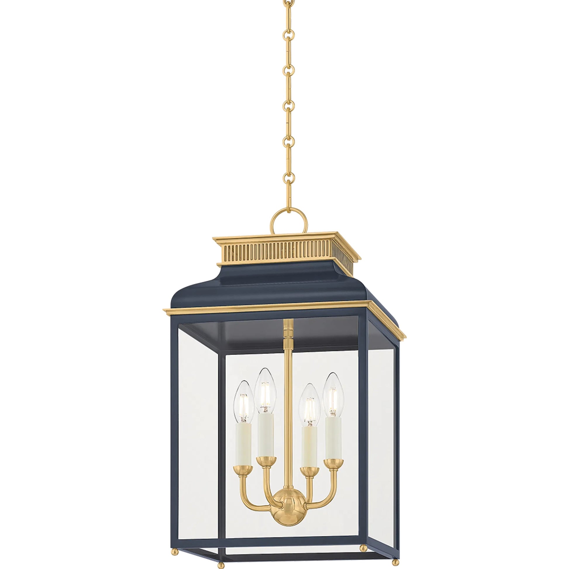 Houghton Lantern by Hudson Valley. Made from brass in a cottage & farmhouse style.