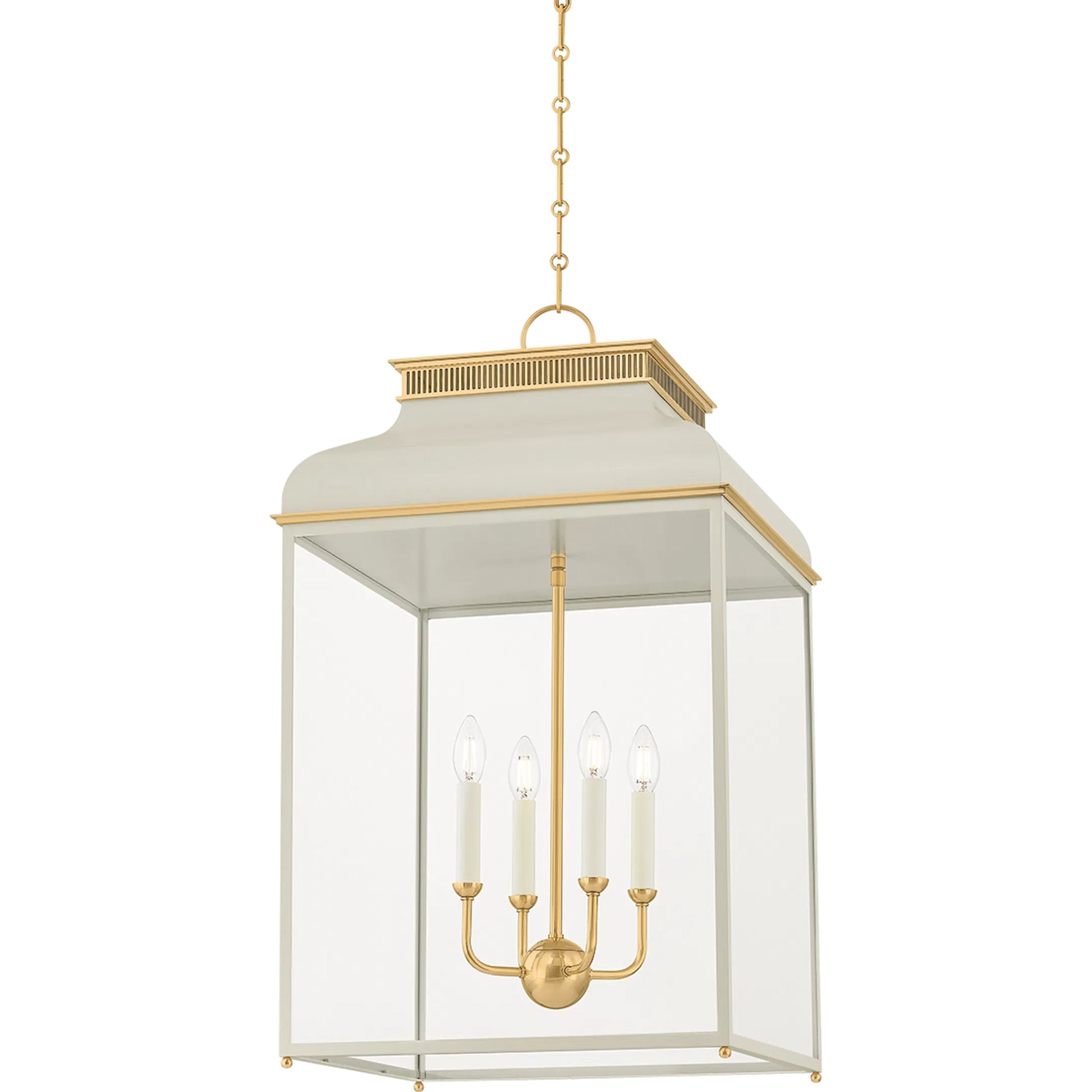Houghton Lantern by Hudson Valley. Made from brass in a cottage & farmhouse style.