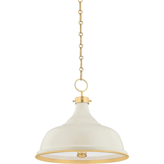 Painted Pendant by Hudson Valley. Made from brass in a cottage & farmhouse style.