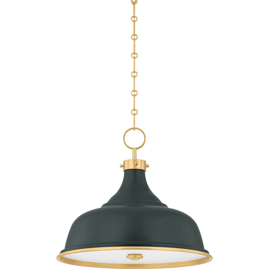 Painted No. 1 Pendant by Hudson Valley. Made from brass in a unique style.