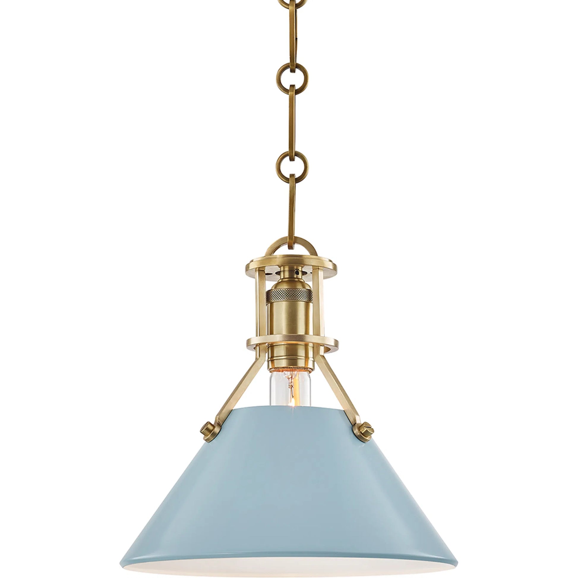 Painted NO.2 Pendant by Hudson Valley. Made from brass in a cottage & farmhouse style.