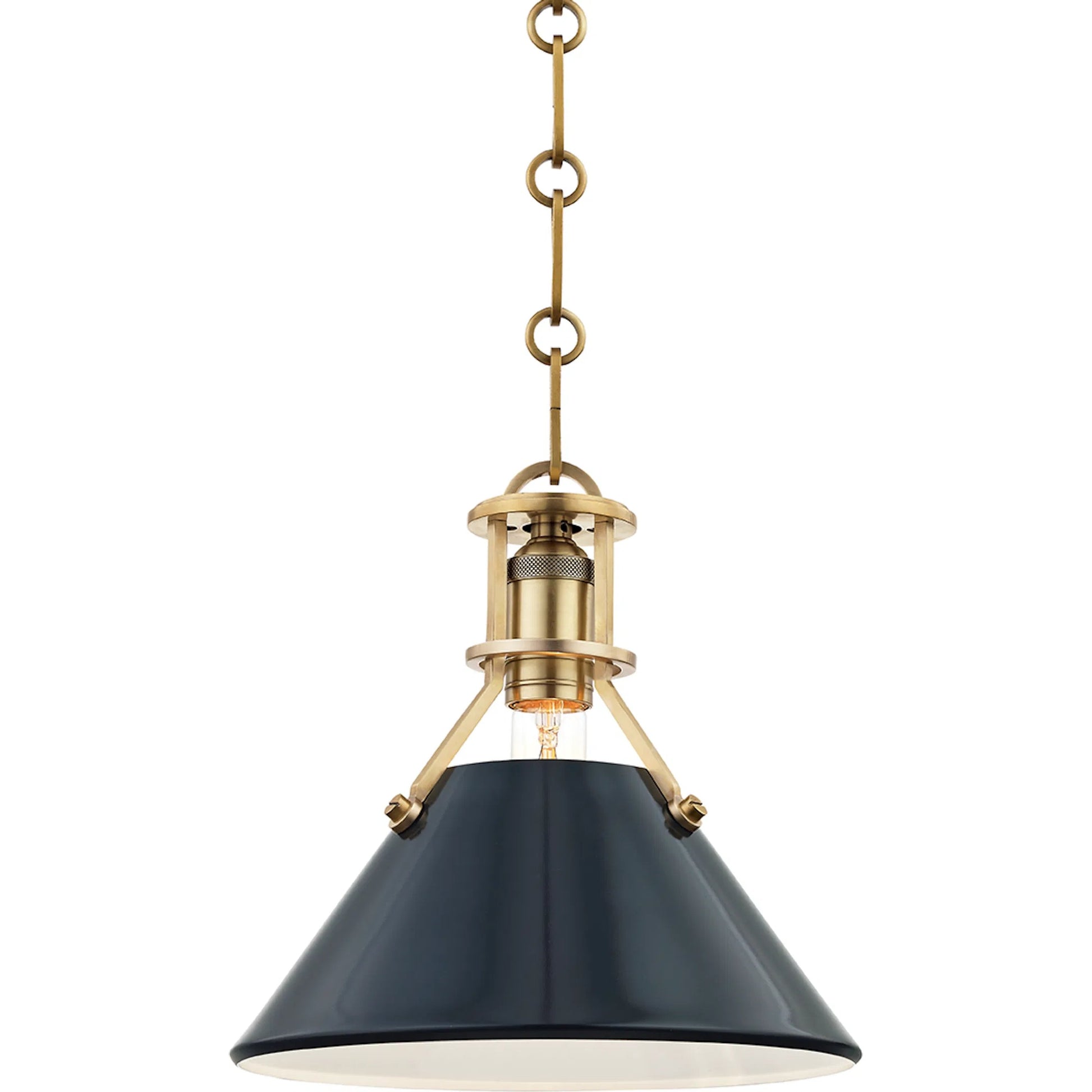 Painted NO.2 Pendant by Hudson Valley. Made from brass in a cottage & farmhouse style.