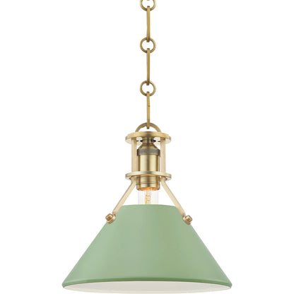 Painted NO.2 Pendant by Hudson Valley. Made from brass in a cottage & farmhouse style.