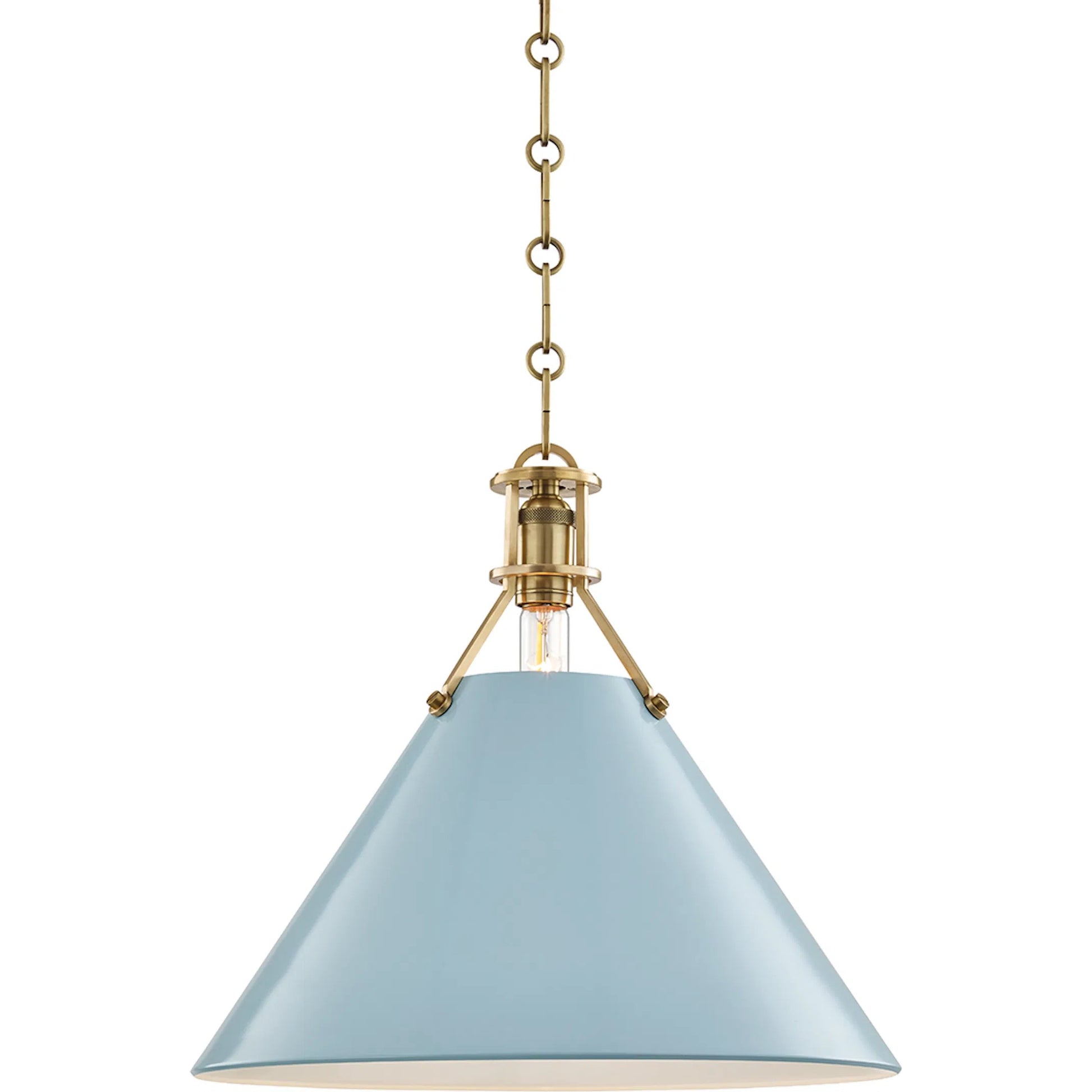 Painted NO.2 Pendant by Hudson Valley. Made from brass in a cottage & farmhouse style.