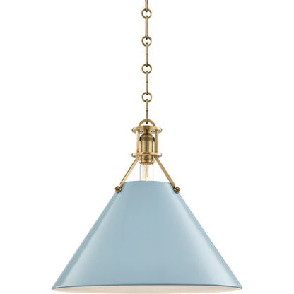 Painted NO.2 Pendant by Hudson Valley. Made from brass in a cottage & farmhouse style.