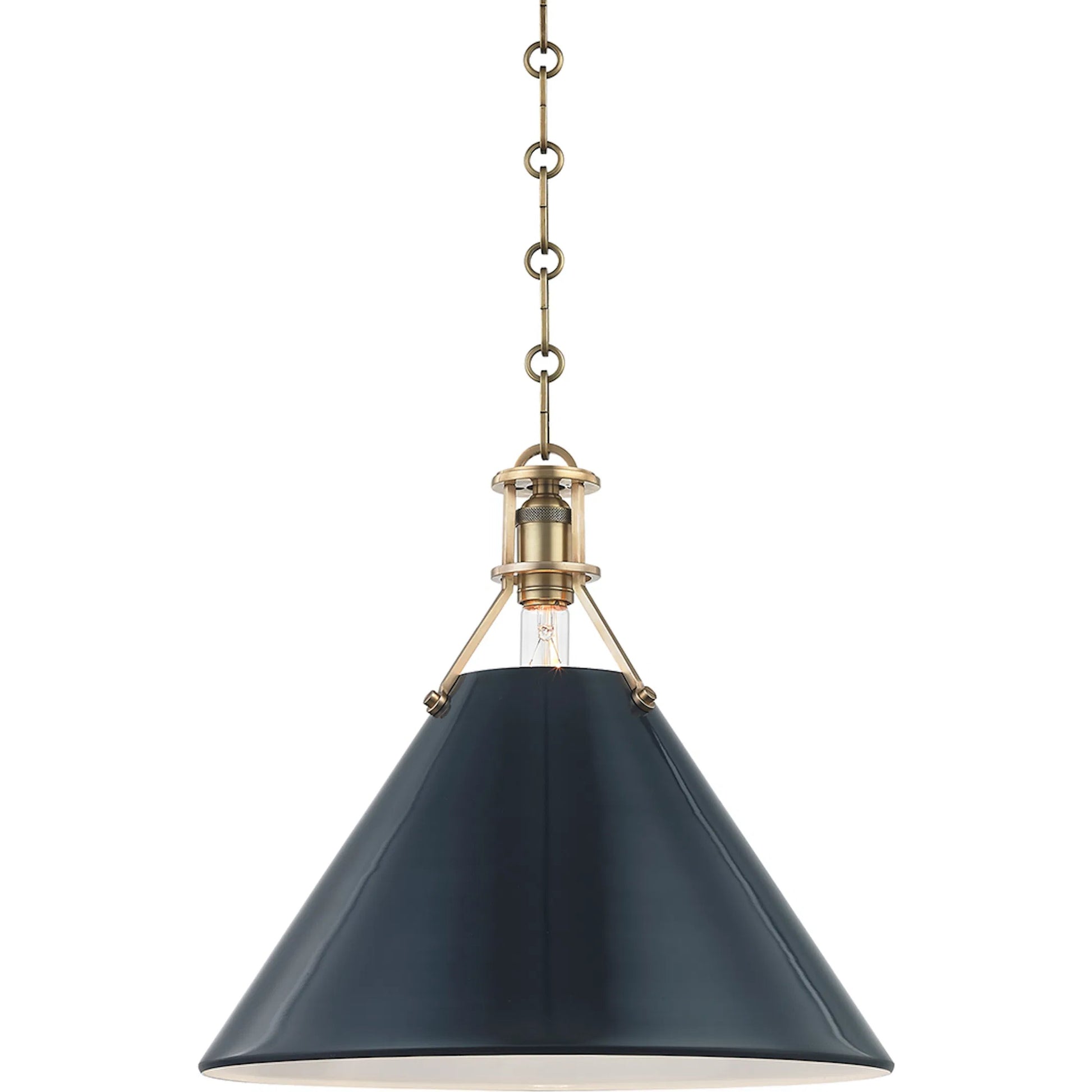 Painted NO.2 Pendant by Hudson Valley. Made from brass in a cottage & farmhouse style.