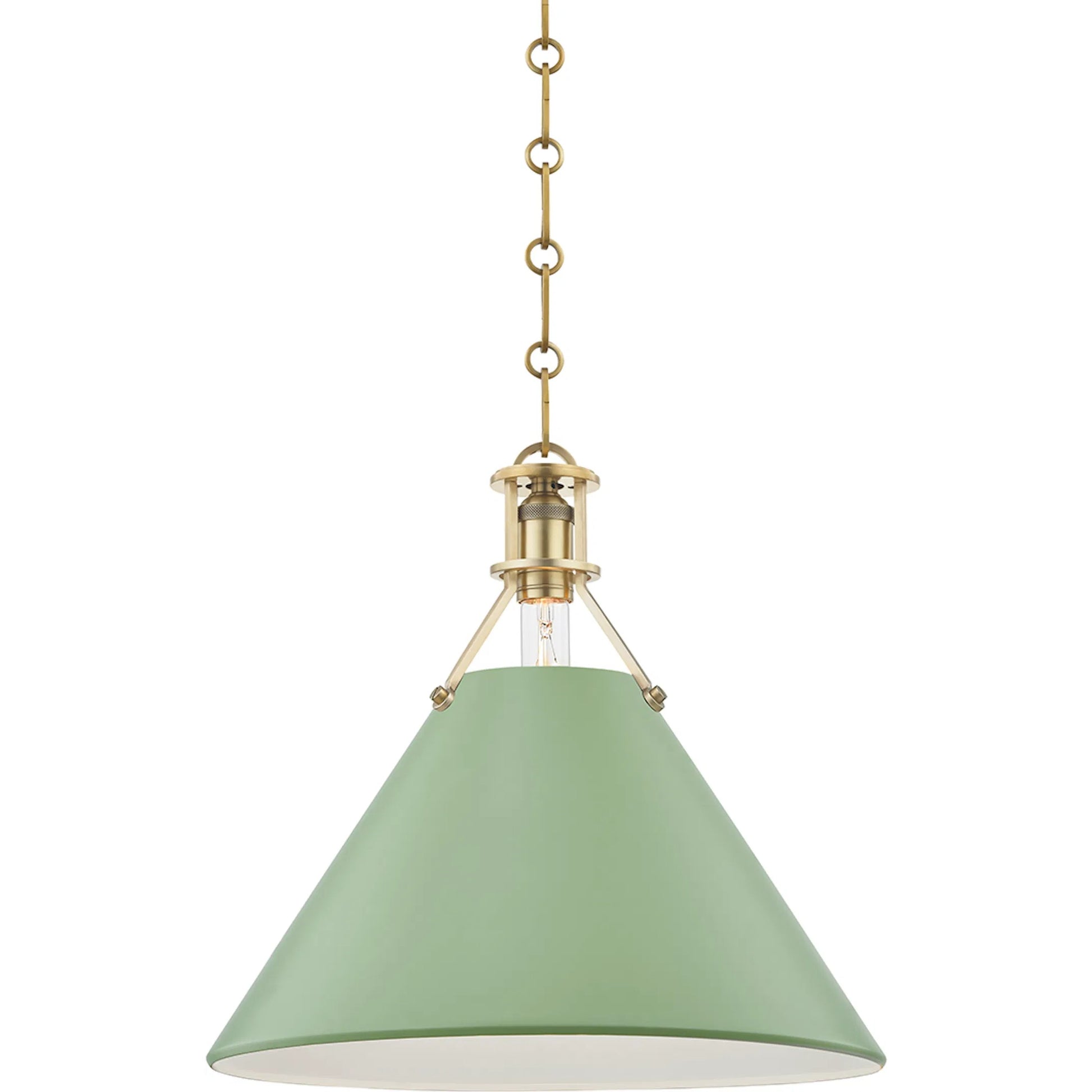 Painted NO.2 Pendant by Hudson Valley. Made from brass in a cottage & farmhouse style.