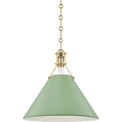Painted NO.2 Pendant by Hudson Valley. Made from brass in a cottage & farmhouse style.