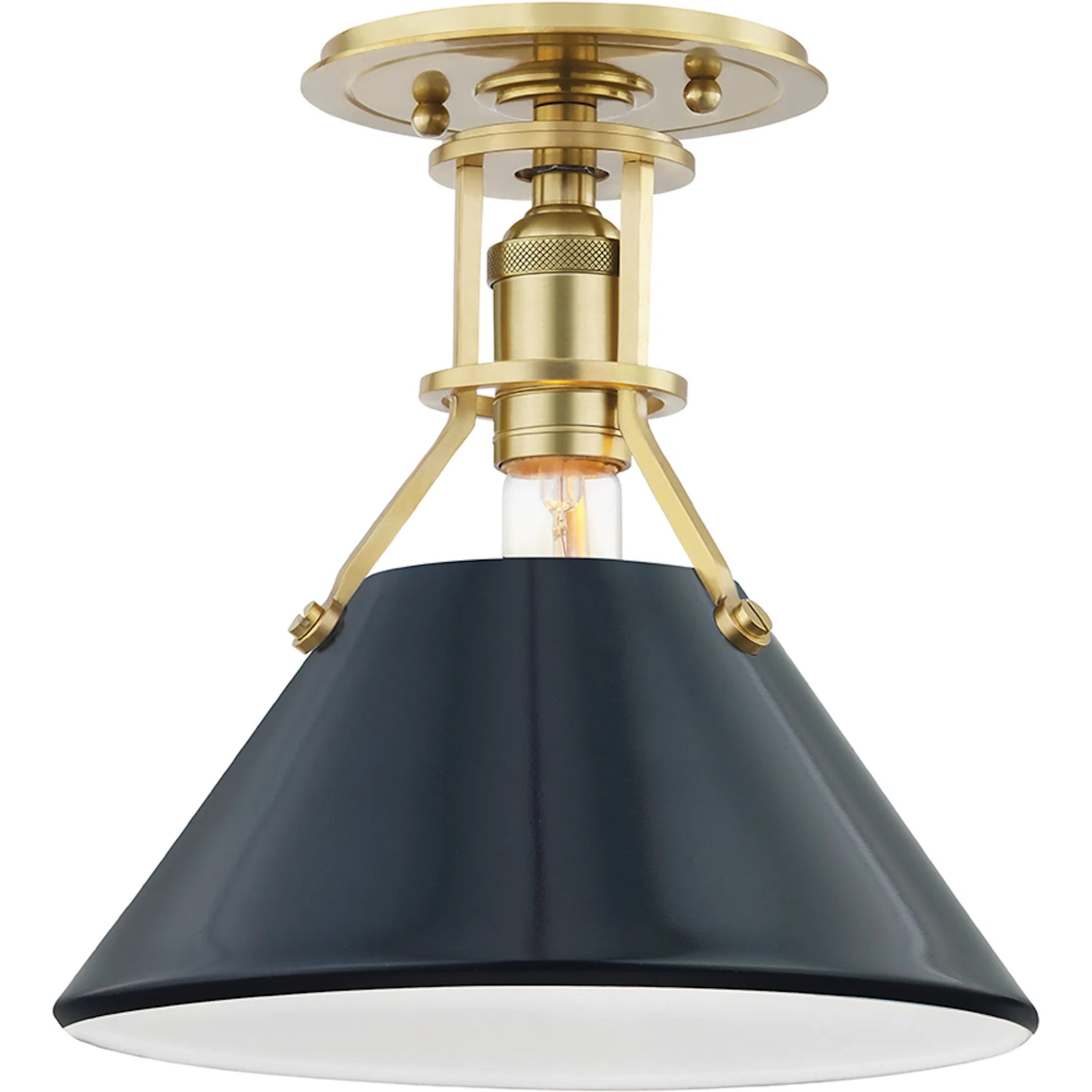Painted No.2 1 Light Semi Flush by Hudson Valley. Made from steel in a modern style.