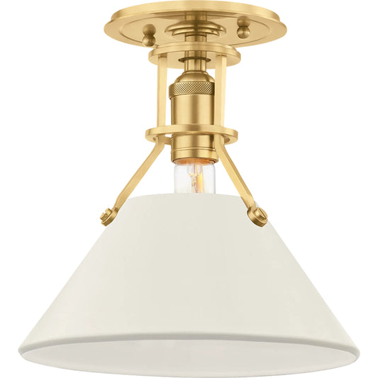 Painted No.2 1 Light Semi Flush by Hudson Valley. Made from steel in a modern style.