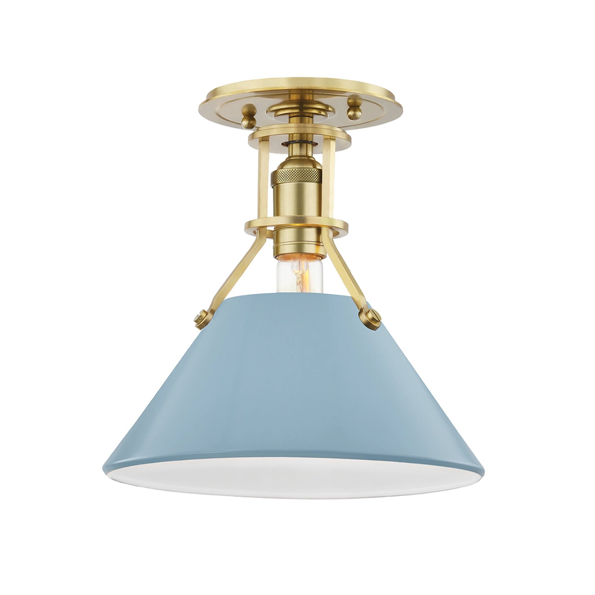 Painted No.2 1 Light Semi Flush by Hudson Valley. Made from steel in a modern style.