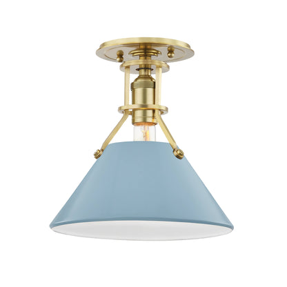 Painted No.2 1 Light Semi Flush by Hudson Valley. Made from steel in a modern style.