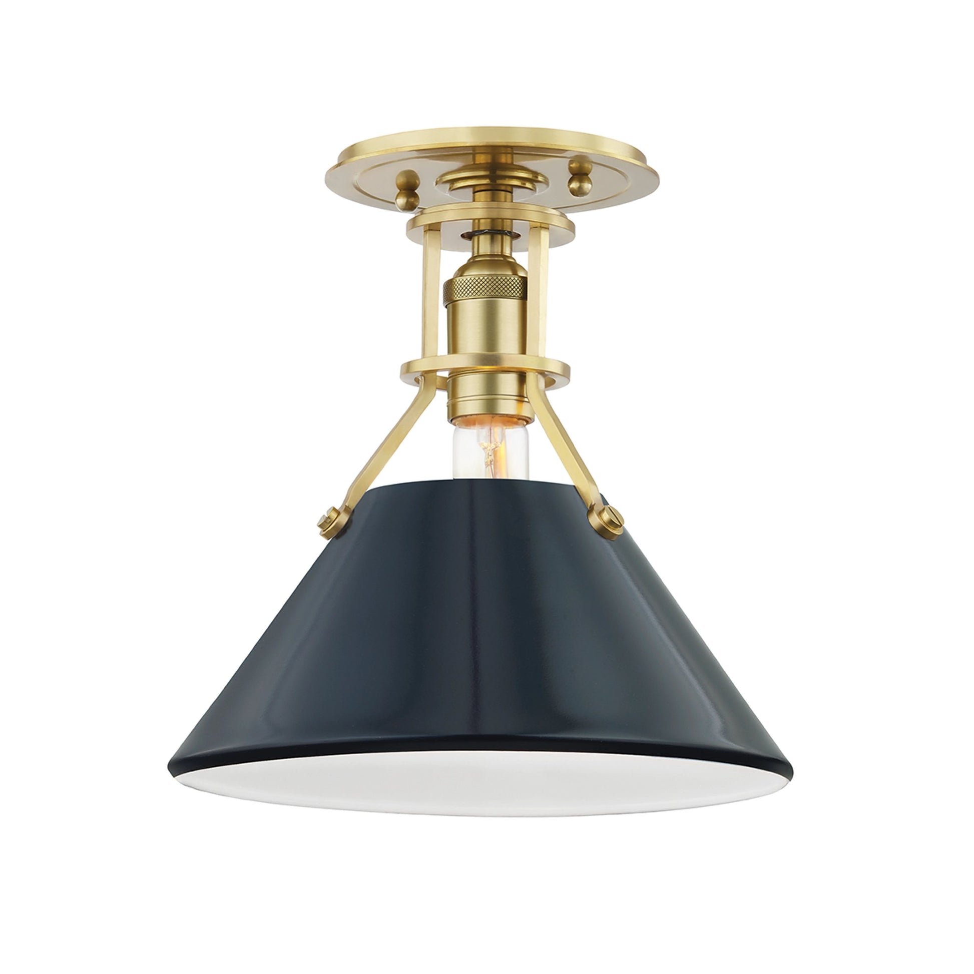 Painted No.2 1 Light Semi Flush by Hudson Valley. Made from steel in a modern style.