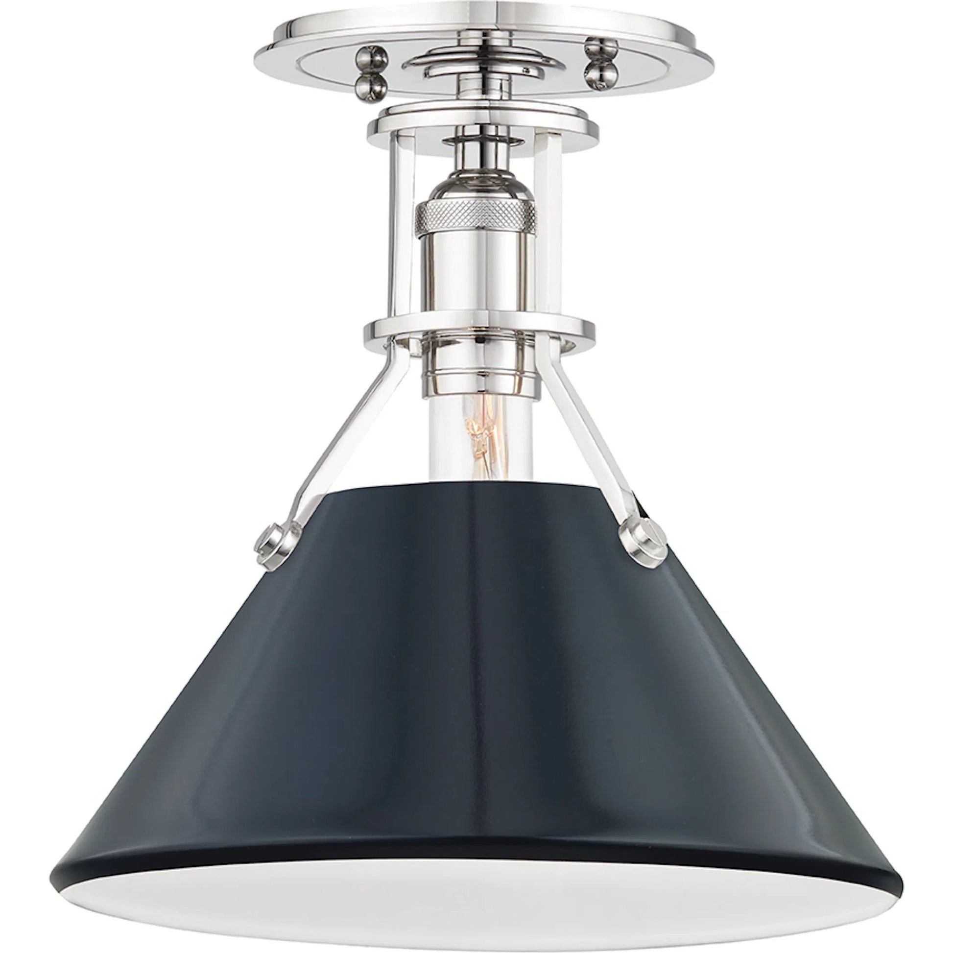 Painted No.2 1 Light Semi Flush by Hudson Valley. Made from steel in a modern style.