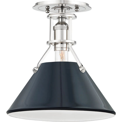 Painted No.2 1 Light Semi Flush by Hudson Valley. Made from steel in a modern style.