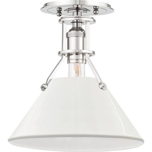 Painted No.2 1 Light Semi Flush by Hudson Valley. Made from steel in a modern style.