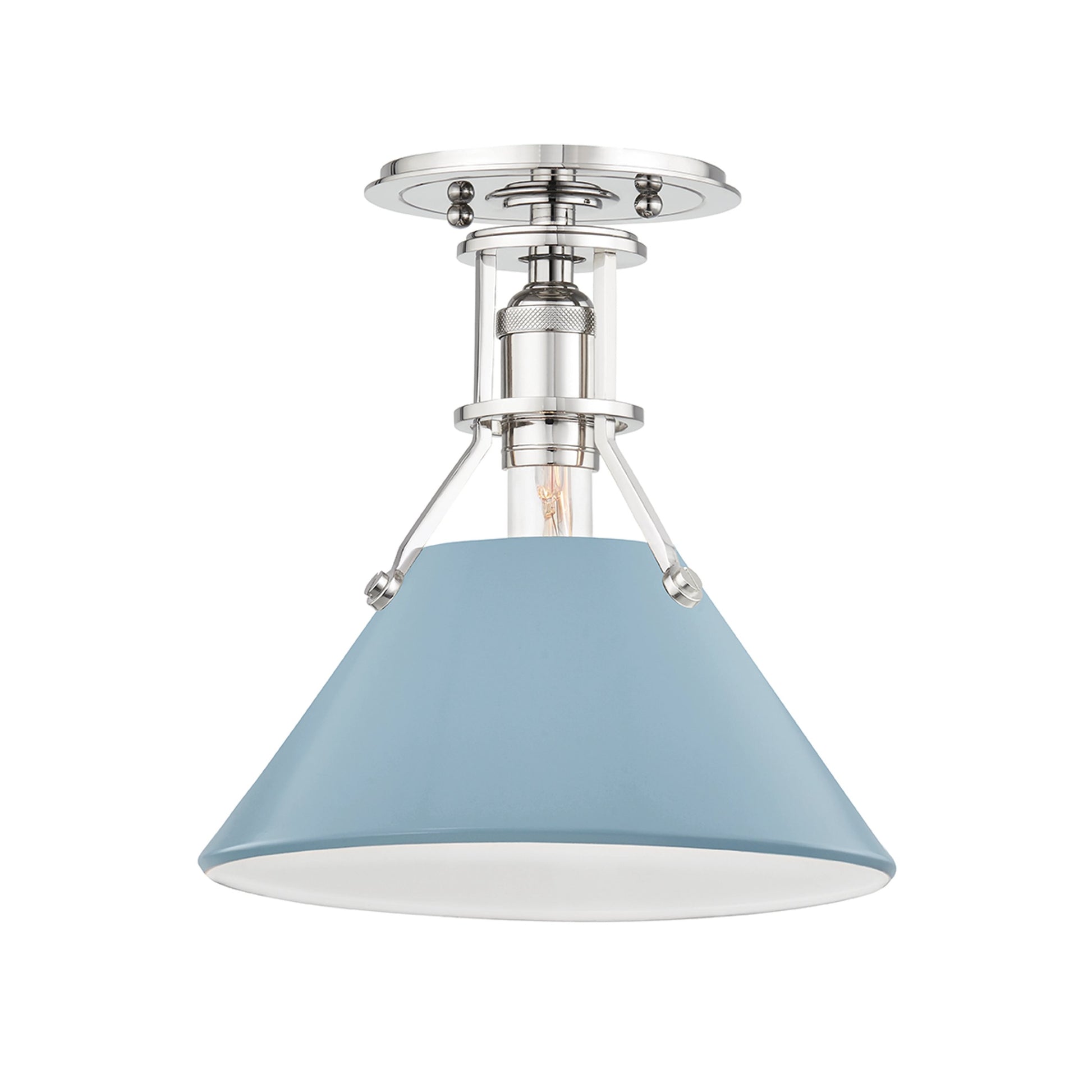 Painted No.2 1 Light Semi Flush by Hudson Valley. Made from steel in a modern style.
