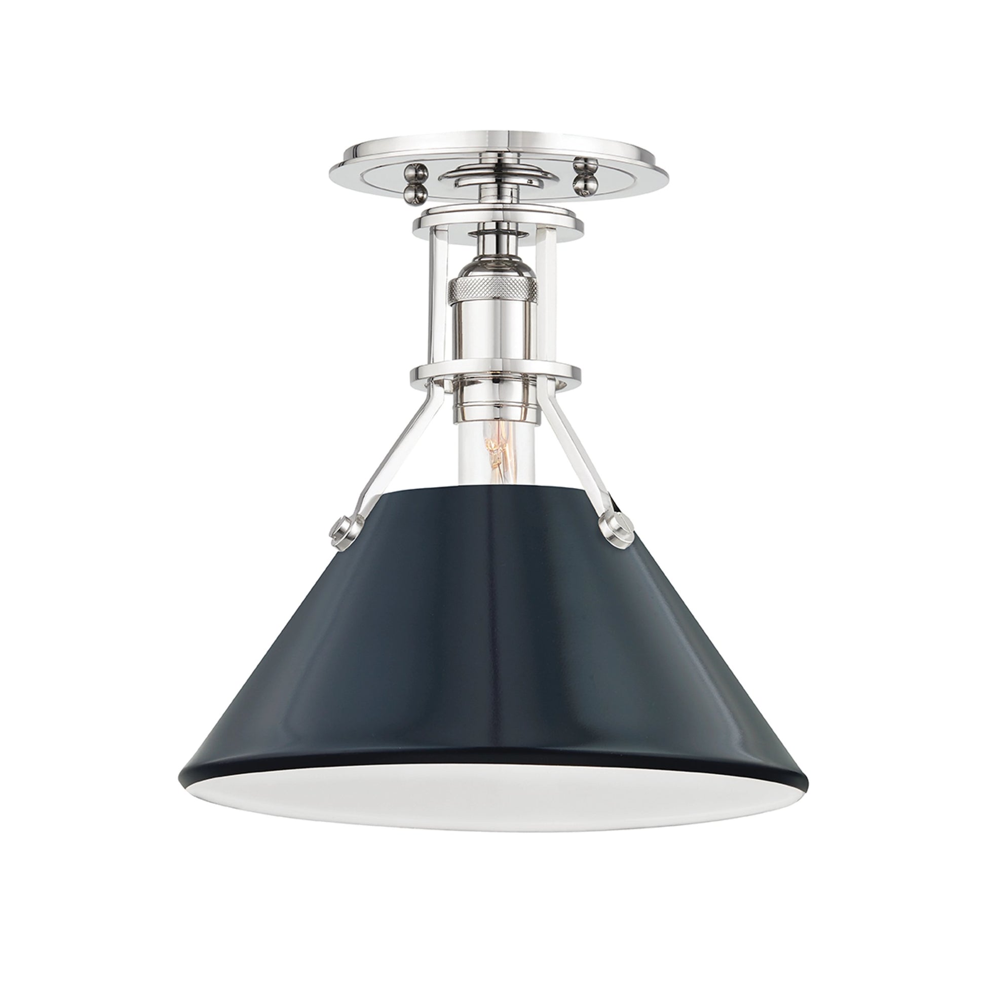 Painted No.2 1 Light Semi Flush by Hudson Valley. Made from steel in a modern style.