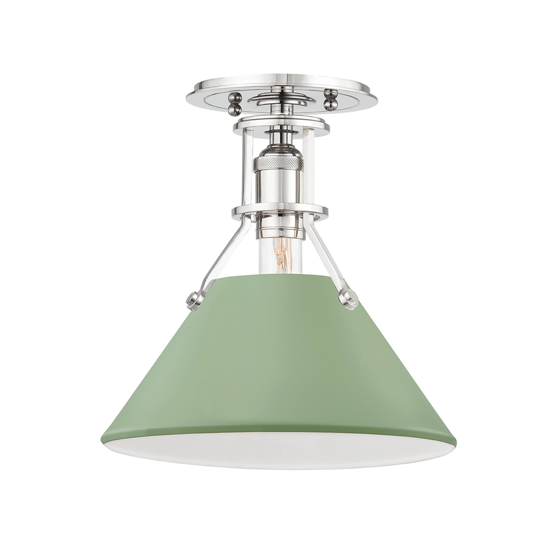 Painted No.2 1 Light Semi Flush by Hudson Valley. Made from steel in a modern style.