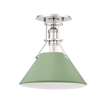 Painted No.2 1 Light Semi Flush by Hudson Valley. Made from steel in a modern style.