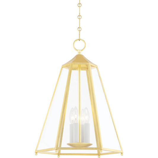 Nottingham Chandlelier by Hudson Valley in gold leaf. Made from steel in a modern style.