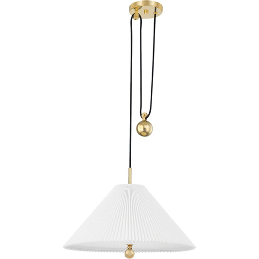 Dorset Pendant by Hudson Valley in aged brass. Made from brass in a modern style.