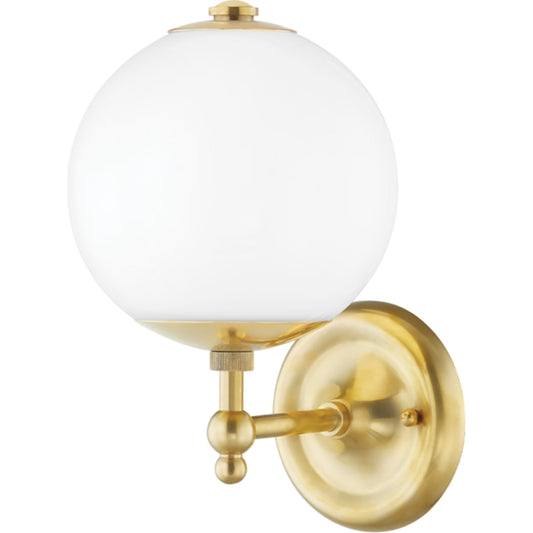 Sphere NO. 1 Wall Sconce by Hudson Valley. Made from brass in a transitional style.
