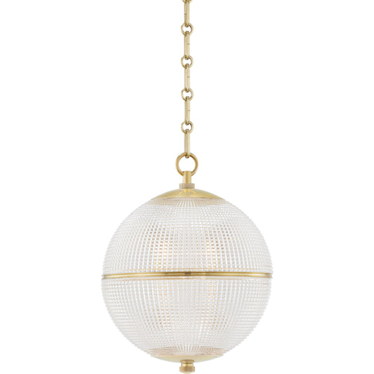 Sphere NO. 3 Pendant by Hudson Valley. Made from brass in a transitional style.