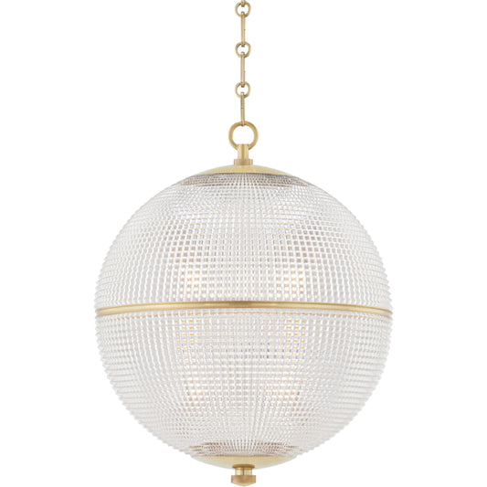 Sphere NO. 3 Pendant by Hudson Valley. Made from brass in a transitional style.