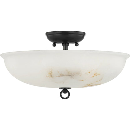 Somerset 3 Light Semi Flush by Hudson Valley in distressed bronze. Made from brass in a modern style.