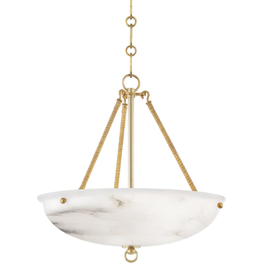 Somerset Pendant by Hudson Valley in aged brass. Made from brass in a transitional style.