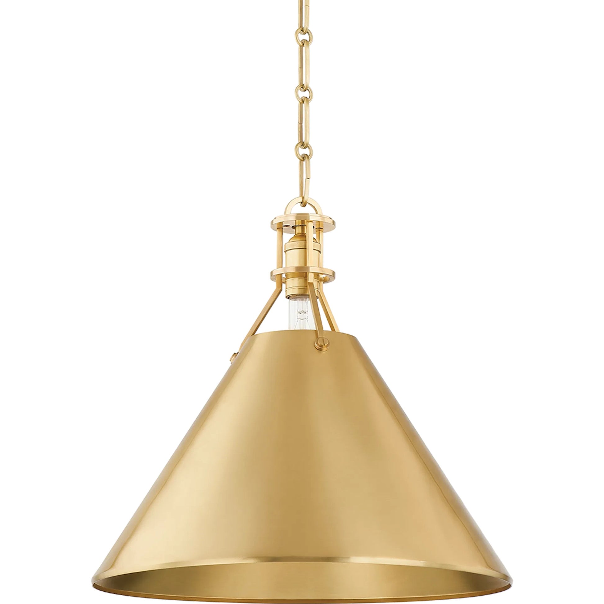 Metal No. 2 1 Light Pendant by Hudson Valley in aged brass. Made from brass in a modern style.