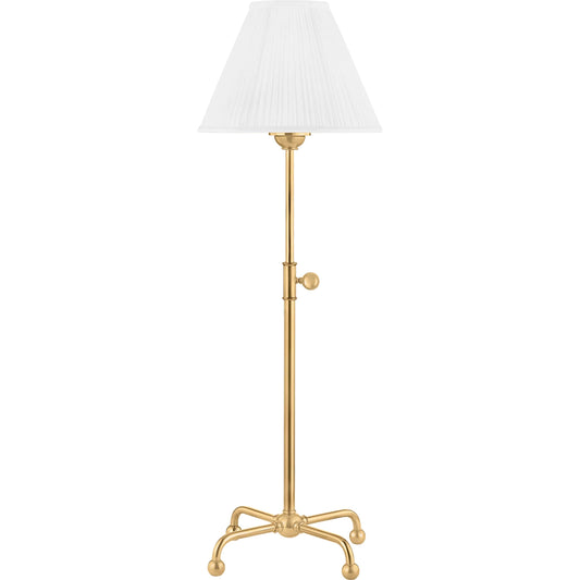 Classic NO.1 1 Light Table Lamp by Hudson Valley in aged brass. Made from brass in a traditional style.