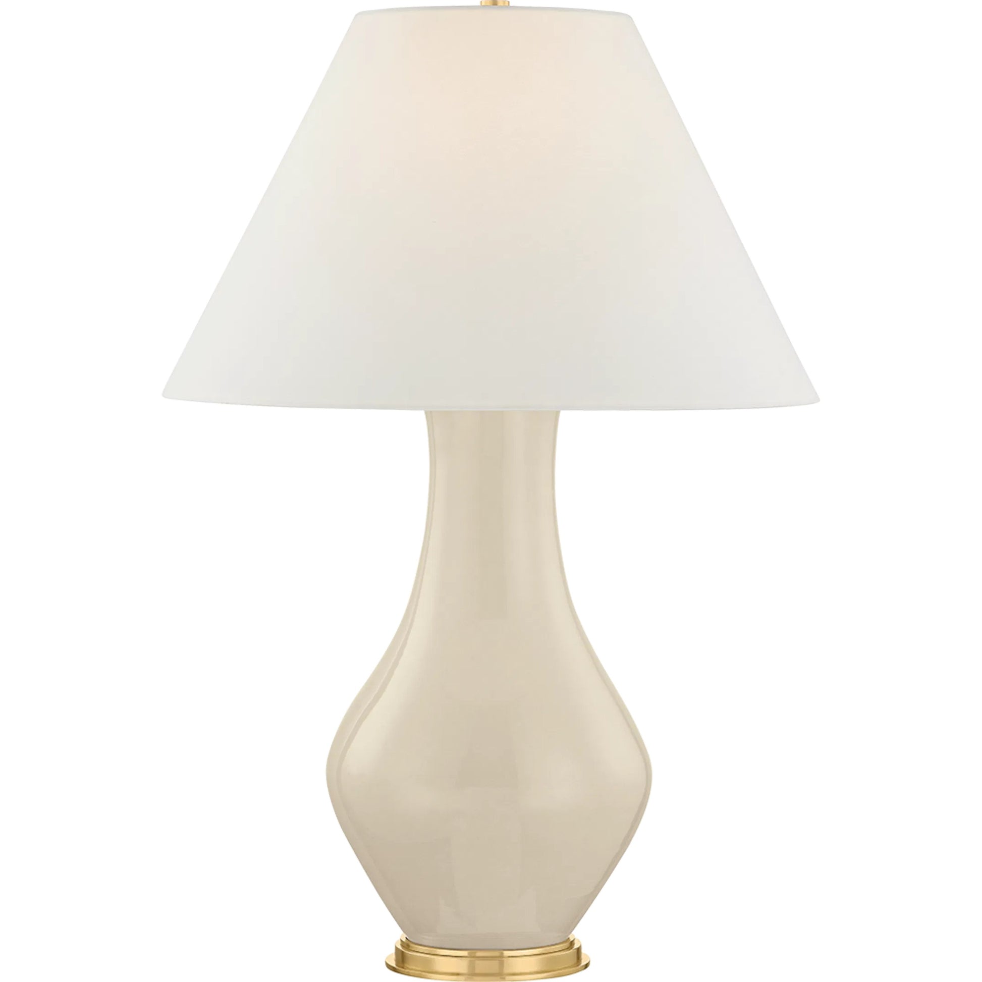 Hanslope Table Lamp by Hudson Valley in aged brass, ceramic french muslin. Made from ceramic in a unique style.
