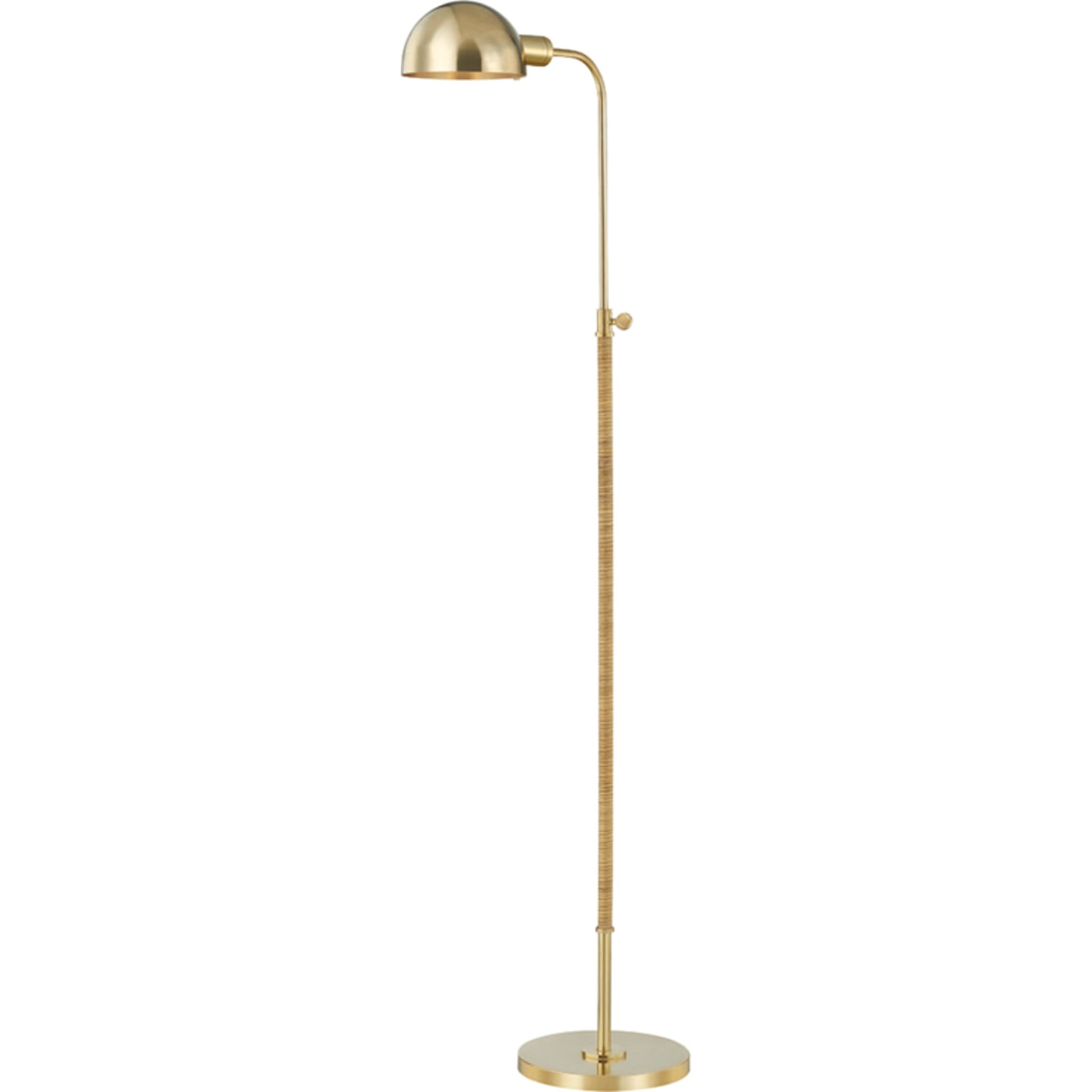 Devon Floor Lamp by Hudson Valley in aged brass. Made from brass in a transitional style.